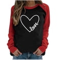 thumbnail image 1 of DPTALR Imprimé de la Saint-Valentin pour Femmes Pull Décontracté à Col Rond Manches Longues Chandail en Molleton Haut Chemisier, 1 of 3