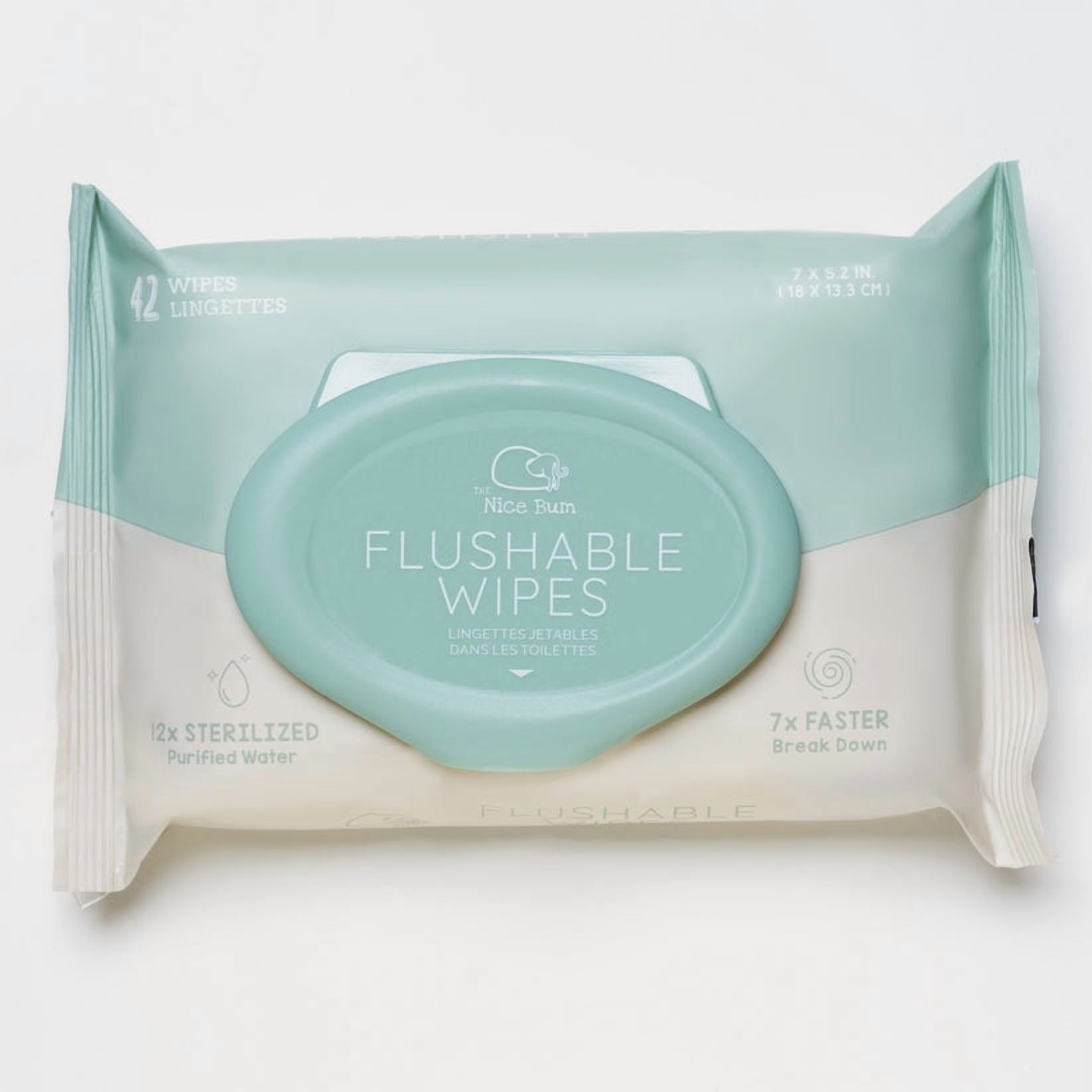 The Nice Bum Flushable Wipes, Adult Wet Wipes with EDI water, Bundle Wipes 42 ct * 6 packs