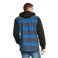 thumbnail image 5 of 9 Crowns Essentials Sherpa Lined Plaid Flannel Hoodie Jacket (Blue/Black, Large), 5 of 5
