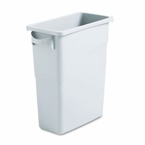 FG9W2500LGRAY 16 Gallon Rubbermaid Commercial Slim Jim Confidential Document Trash Can with Lid Gray 