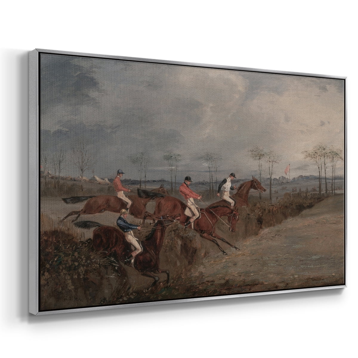 Vintage Animal Print-XXXI By Wexford Home Framed in Silver Wood Gallery Wrapped Canvas 27 in. x 41 in.