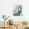 thumbnail image 2 of COMIO  Snow Owl White Feathers Peering Blue Eyes, Designed Wall Art,Gallery Wrapped Canvas, 2 of 4