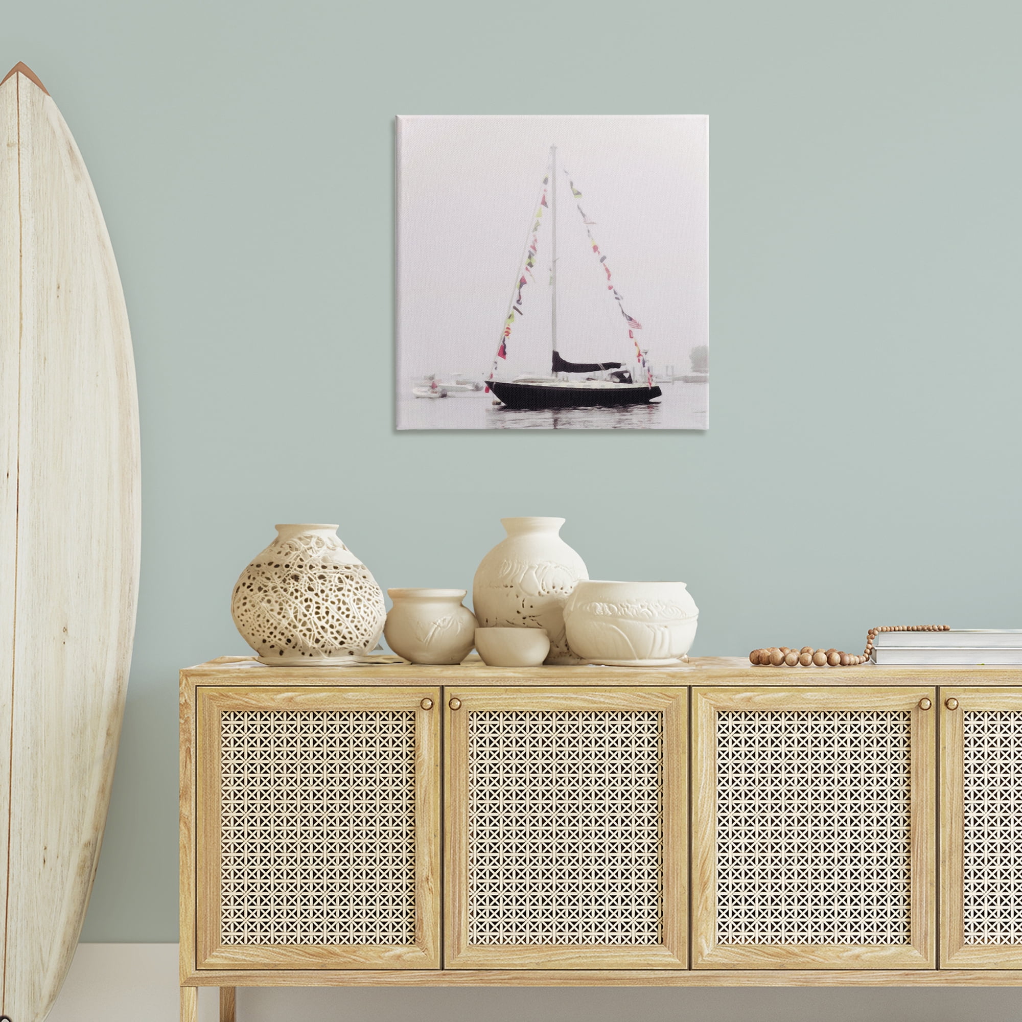 Stupell Industries Sail Flags in Harbor Nautical & Beach Photography Wrapped Canvas Art Print Wall Art, 30 x 30