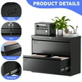 thumbnail image 2 of Pemberly Row 2-Drawer Steel Metal Lateral Locking Filing Cabinet w/ Lock - Black, 2 of 9