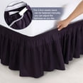 thumbnail image 5 of Unique Bargains 16" Drop Elastic Ruffles Brushed Bed Skirt King Dark Purple, 5 of 8