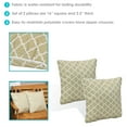thumbnail image 2 of Sunnydaze 16" x 16" Tan and White Lattice Polyester Square Outdoor Throw Pillows, 2 Count, 2 of 6