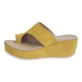 thumbnail image 6 of Rokment Leopard Platform Wedges Flip Flops for Women Comfortable Suede Orthopedic Arch Support Walking Sandals Trendy Casual Beach Summer Chunky Thongs Dress Slip on Yellow Size 7.5, 6 of 8