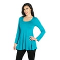 thumbnail image 2 of Women's Long Sleeve Scoop Neck Tunic Top, 2 of 4