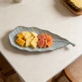 thumbnail image 2 of Ceramic Serving Tray Creative CeramicLeaf Shaped Long Platter Oblong Serving Tray For Pastries Breakfast Desserts Elegant Tableware For Home Entertaining Hostess Gift, 2 of 4