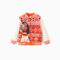 thumbnail image 1 of Disney Princess Girls Bomber Jacket Moana Zip Up Varsity Lightweight Sweatshirts Gift Fall Spring Toddler Kids 4-5T, 1 of 8