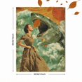 thumbnail image 3 of UXIEQU Retro Woman And Shark Graphic Canvas Wall Art Print 15.75x11.81 Inches, 3 of 8