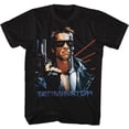thumbnail image 1 of Terminator 1984 SciFi Action Movie Arnold Serious Semi-Auto Gun Adult T-Shirt, 1 of 2