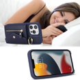 thumbnail image 4 of for iPhone 12 Pro Case Wallet with Strap for Women - Crossbody Lanyard, Zipper Pocket, Credit Card Holder, Ring Stand - RFID Blocking Phone Wallet Case for iPhone 12 Pro(6.1",Dark Blue), 4 of 17