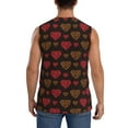 thumbnail image 4 of Lsque Gold Glitter Heart Print Men's Cotton Blend Sleeveless Muscle Shirts (S-3XL)- Moisture Wicking, Odor Protection, UPF 30+,XX-Large, 4 of 8