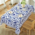 thumbnail image 4 of SASTYBALE Pastoral Tablecloth Rectangle 52 x 70 Inch Blue Flower Print French Country Rustic Table Cloth, Vintage Fabric Table Cover for Farmhouse, Party, Indoor, Outdoor, Blue and White, 4 of 7