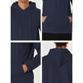 thumbnail image 6 of INSPIRE CHIC Men's Plush Lined Pullover Hoodie Sweatshirts with Pocket M Navy, 6 of 6