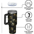 thumbnail image 3 of 40oz Fall Tumbler With Handle And Straw,Autumn,Thanksgiving,Halloween Gifts,Extra Large Stainless Steel Cup Spill-Proof With Lid,Maple Leaf Pumpkin Design,Travel Coffee Mug Water Bottle, 3 of 6