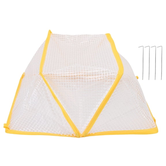 LAZIOEGR Foldable Raised Garden Bed Cover – All‑Weather PVC Plant Guard for Vegetables, Fruits & Flowers, 10.6”x16.9” with 4 Stakes