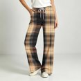thumbnail image 7 of Kezqiaxn Bottoms for Women Fashion Plaid Elastic Waist Drawstring Casual Pajama Pants with Pockets Women's Clothing Multicolor D XL, 7 of 7