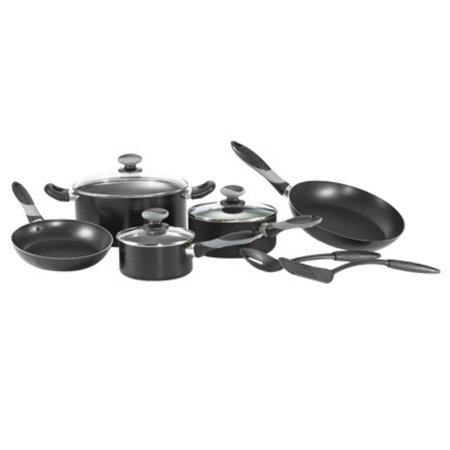 

Mirro A797SA94 Get-A-Grip Aluminum Non-Stick Cookware Set Black 10-Piece