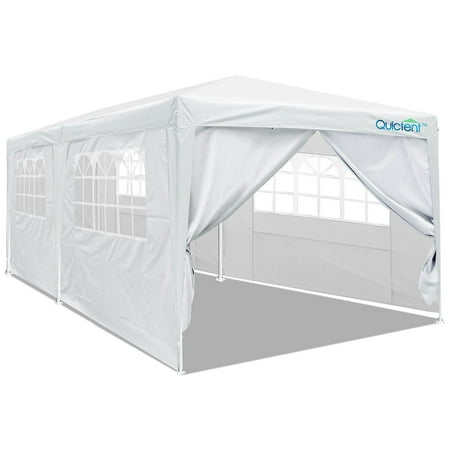 Quictent 10' x 20' Outdoor Gazebo Canopy Wedding Party Tent with 6 Removable Sidewall & Elegant Church Window