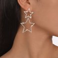 thumbnail image 3 of Pendientes colgantes de estrella grande para mujeres y niñas, hipoalergénicos, con cristales de estrella, colgantes largos, con forma de estrella, brillantes, 3 of 3