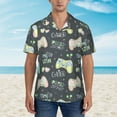 thumbnail image 2 of Fuzoiu Gamers Print Hawaiian Shirt for Men, Summer Beach Casual Short Sleeve Button Down Shirts, Men’s Beach Summer Shirts with Pocket,XX-Large, 2 of 7