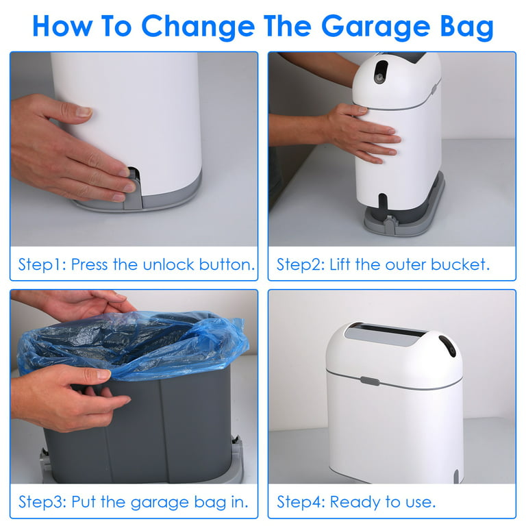 Small Trash Can Garbage Bin, Free Standing Cute Portable Garbage Container  Bin Wastebasket for Garage, Kitchen, Bathroom, Craft Room Corner Gray 