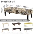 thumbnail image 7 of Jiueut Leopard Tropical Flower Leaf Print Dining Bench Slipcover, Breathable Bench Seat Protector Cover with Elastic Band Dustproof Rectangle Seat Cushion Long Chair Cover for Home Hotel, 7 of 7