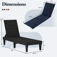 thumbnail image 3 of Gymax Lot de 2 Chaises Longues de Patio Inclinables avec Dossier Réglable à 3 Positions et Coussin Noir et Bleu, 3 of 10