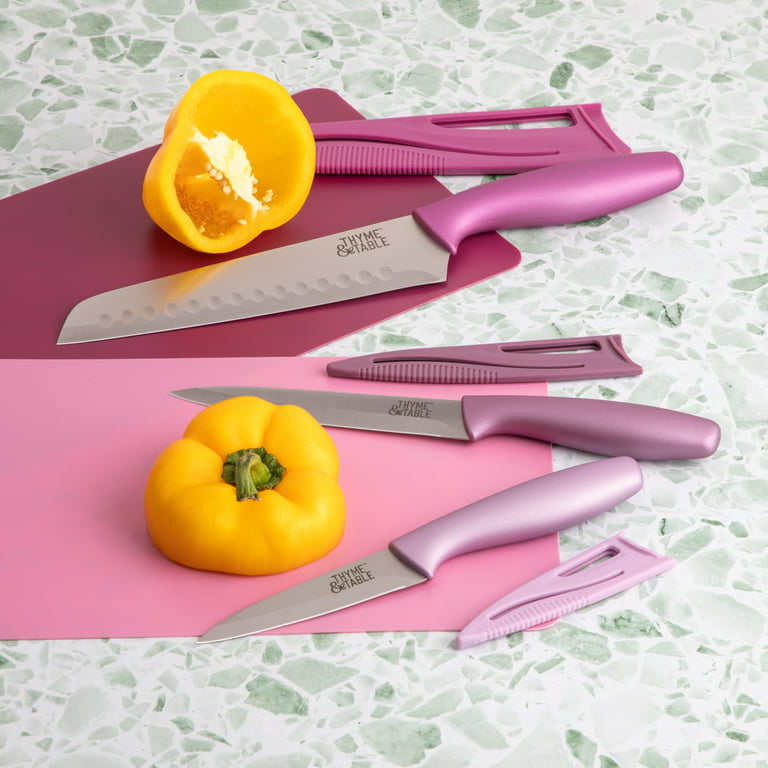 Thyme & Table Knife & Cutting Mat 5-Piece Set, Lavender 