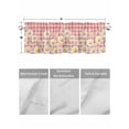 thumbnail image 2 of Kitchen Valances for Window, Summer Daisy Pastoral Flower Light Filtering Rod Pocket Valance Curtain, Watercolor Red Plaid Short Curtains Window Topper for Bedroom Bathroom Living Room 54x18in, 2 of 9