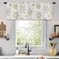 thumbnail image 3 of Winter Snowflake Christmas Kitchen Valance Curtains 54W x 18L Rod Pocket Snow Xmas Gold Gray New Year Holiday Window Treatment for Living Room Bedroom Bathroom, 3 of 6