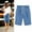 Blue, variant on Azrian Bermuda Shorts for Women Plus Size,Women's Summer Solid Print Five Points Large Size Cotton Linen Pants Casual Pants Trendy Street Short on,Size S-5XL