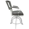 thumbnail image 2 of Tobias Designs Miami 30"H Fabric & Metal Bar Stools in Gray/White, 2 of 2