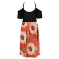 thumbnail image 7 of Bigersell Summer Dresses for Women 2023 Beach Women Plus Size V-Neck Floral Print Short Sleeve Boho Dress Party Dress Hawaiian Dresses for Female Women's Plus Sheath Dresses, Style 36166, Orange XXL, 7 of 7
