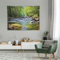 thumbnail image 2 of ONETECH  Appalachian Tapestry, Oconaluftee River at Great Smoky Mountains National Park, Wall Hanging for Bedroom Living Room Dorm, Lime Green Charcoal Grey and Fawn, 2 of 7