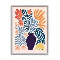 Stupell Industries Abstract Flower Vase Modern Silhouettes Graphic Art Gray Framed Art Print Wall Art, Design by Janelle Penner