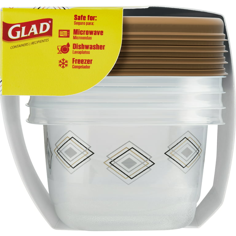 Glad Food Storage Containers - Designer Series Medium Rectangle Container -  24 oz - 4 Containers 
