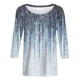 thumbnail image 3 of Top de mujer SCZ casual manga de siete cuartos estampado floral azul oscuro talla S, 3 of 4