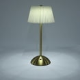 thumbnail image 4 of Lámpara De Mesa Plisada, Lámpara De Mesita De Noche Inalámbrica Portátil, Luz De Escritorio Con Pantalla De Tela Recargable Con Puertos USB, Batería De Litio Para Oficina, 4 of 7
