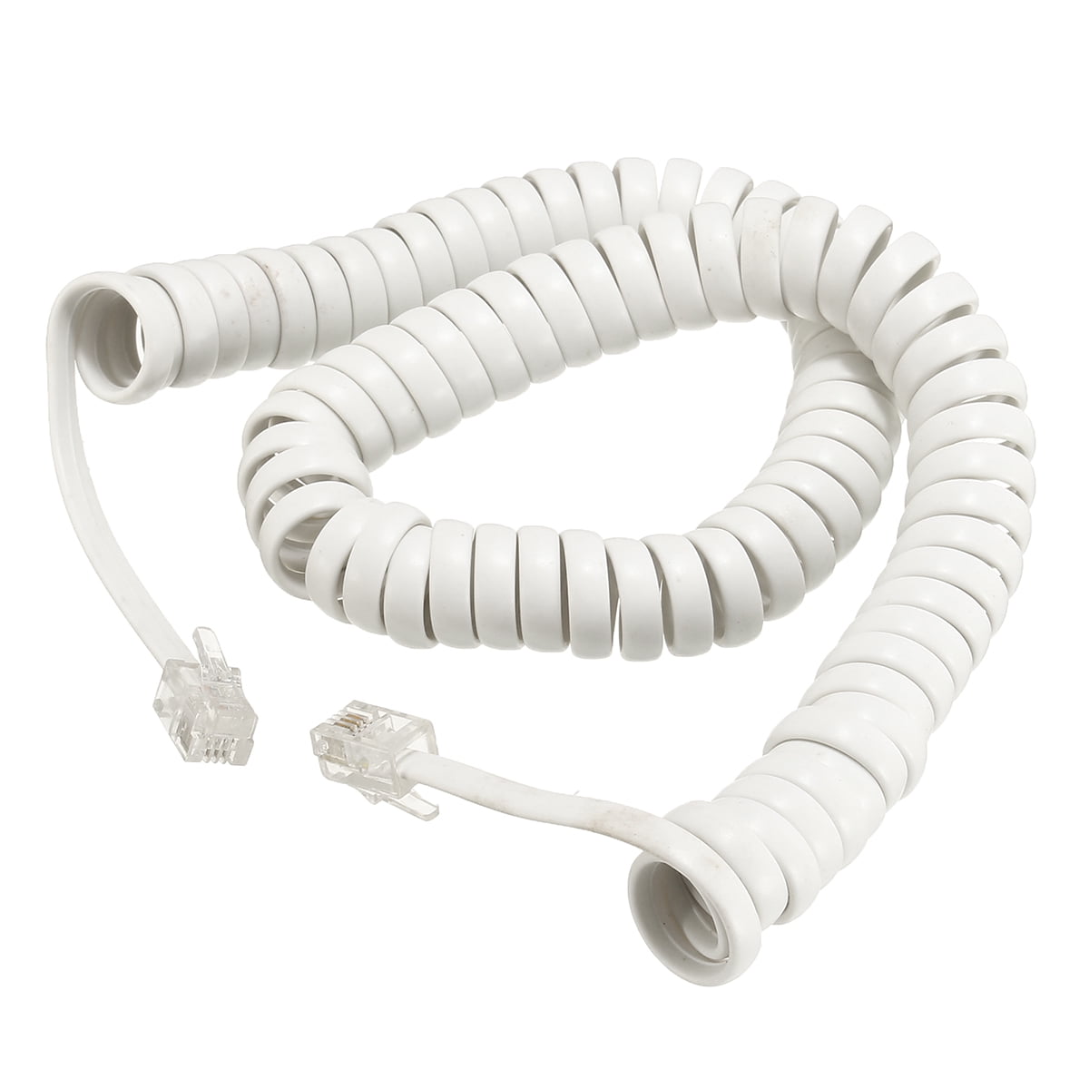 2M Telephone Handset Cable Curly Cord RJ10 Coiled Phone Lead Extension Black