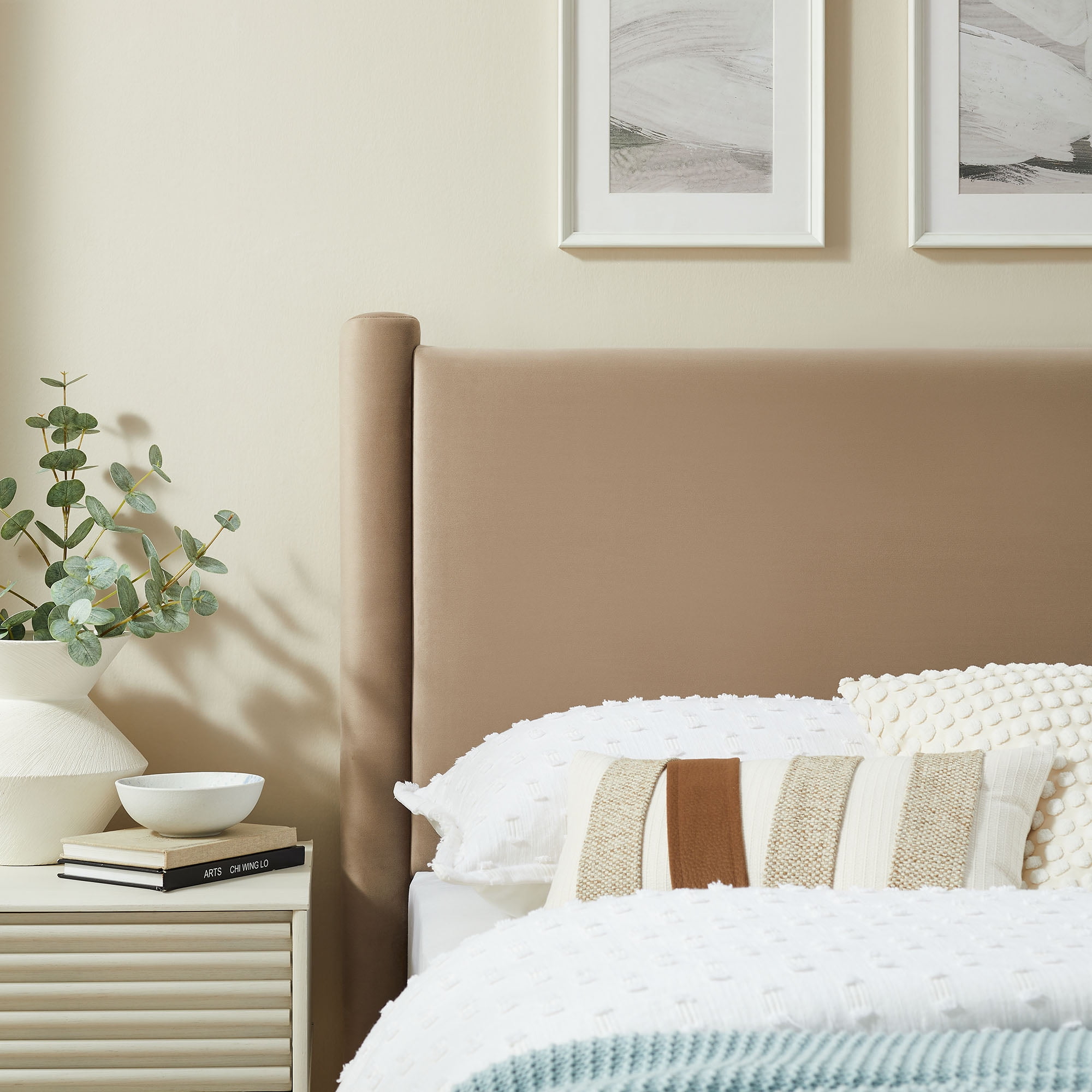Rael Twin Headboard in Taupe