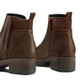 thumbnail image 2 of Pennysue Women's Ankle Boots Platform Lug Sole Chunky Heel Dark Brown Chelsea Booties with Side Zipper Size 8, 2 of 7
