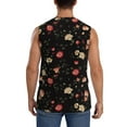 thumbnail image 4 of Kdxio Red White Flowers for Men's Muscle T-shirt,Sleeveless for Workout Running Athletic Gym Lounge Casual, 4 of 7