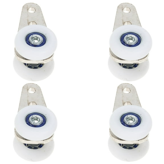 Homoyoyo Durable Curtain Bearing Pulley White Iron Nylon Easy Install 4Pcs