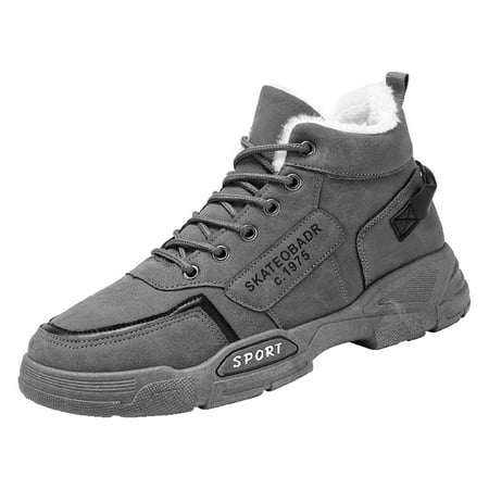 

CBGELRT Shoes For Men Daily Men s Sneakers Mens Black Sneakers Men Shoes Winter Plush Casual Men Shoes Warm Work Clothes Casual Shoes For Men Male Gray 43