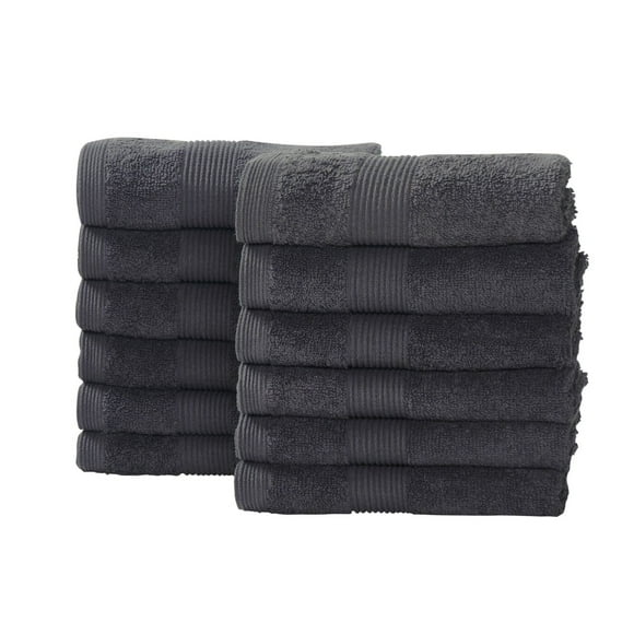 Fabstyles Lot de 12 serviettes pour le visage de qualité supérieure, gant de toilette doux et absorbant pour un usage quotidien, 35,6 x 35,6 cm, serviettes de luxe en coton