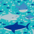 thumbnail image 2 of Little Feet Boutique by Fabric Editions, Inc., 100% Cotton Flannel, 36" x 42" Pre-Cut Fabric, Sea Life, Shark, Blue, 3 Piece, 2 of 3