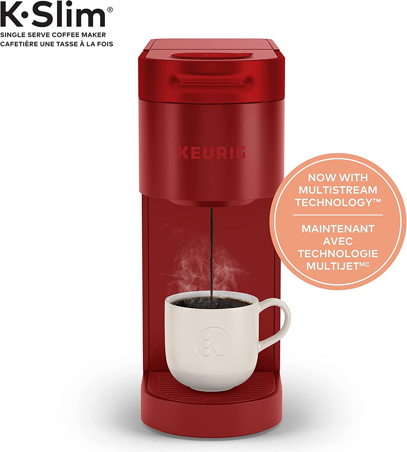 K-Slim Single-Serve K-Cup Pod Coffee Maker - Scarlet Red